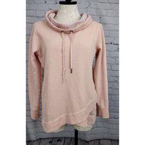 Calvin Klein Womens Cowl-Neck Crossover Hem Fleece Hoodie